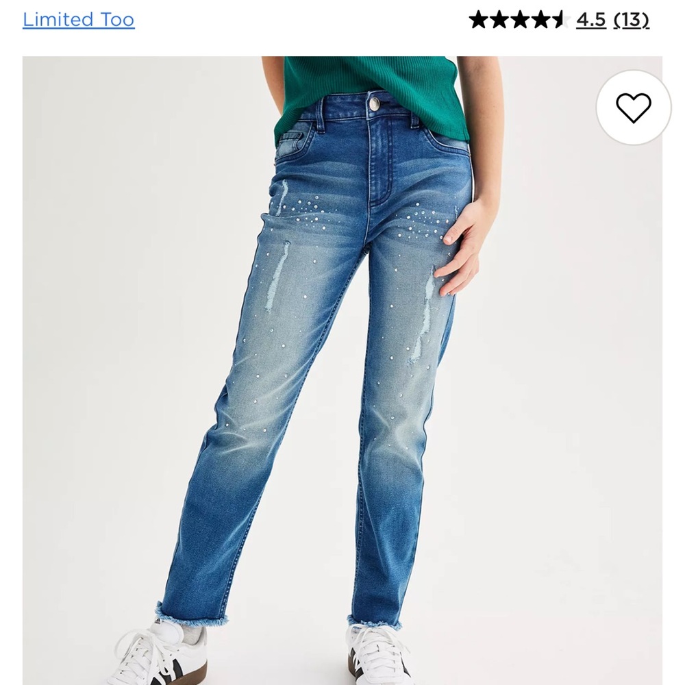 Limited Too Distressed Blue girls Straight Leg Jeans